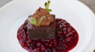 Brownie, forest fruits 