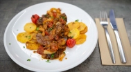 Foie gras with ratatouille and potato chips