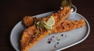 Perch-pike fillet in panko bread crumbs remoulade